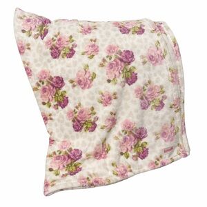 Betsey Johnson Betseyville Floral Blanket with Pink and Purple Roses (NWOT)